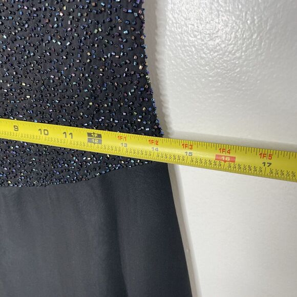 VTG Y2K Caché Mini Dress Sz 6 Silk Rainbow Beaded Party Cocktail Fairy Grunge - Picture 10 of 12